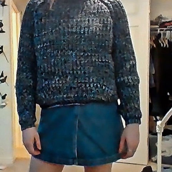 CUTE HEAVYKNIT TURTLENECK AND DENIM WRAP SKIRT - Picture 2 of 3
